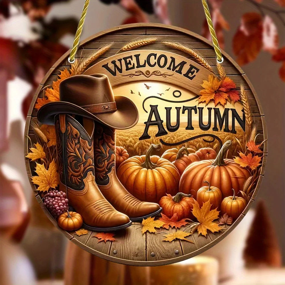 Vibrant Fall Pumpkin Acrylic Window Hanging Sun Catcher