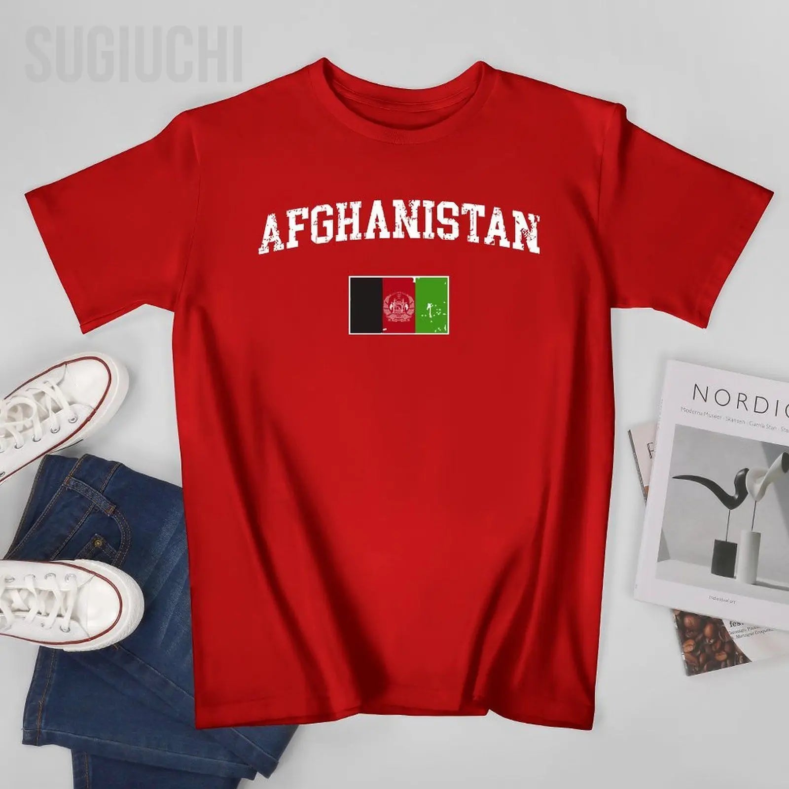 Afghanistan Flag Vintage Premium T-shirt