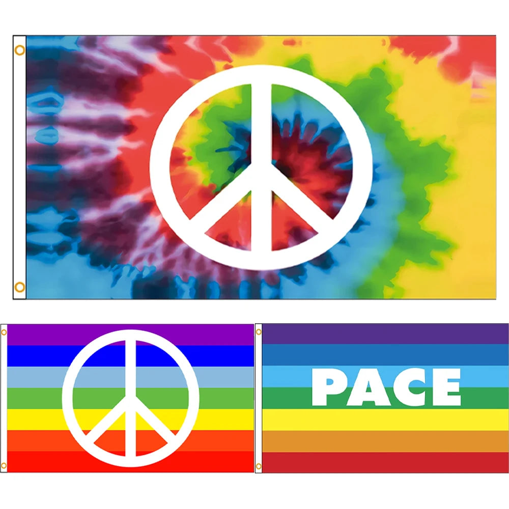 Flag of Peace Sign Banner Decoration
