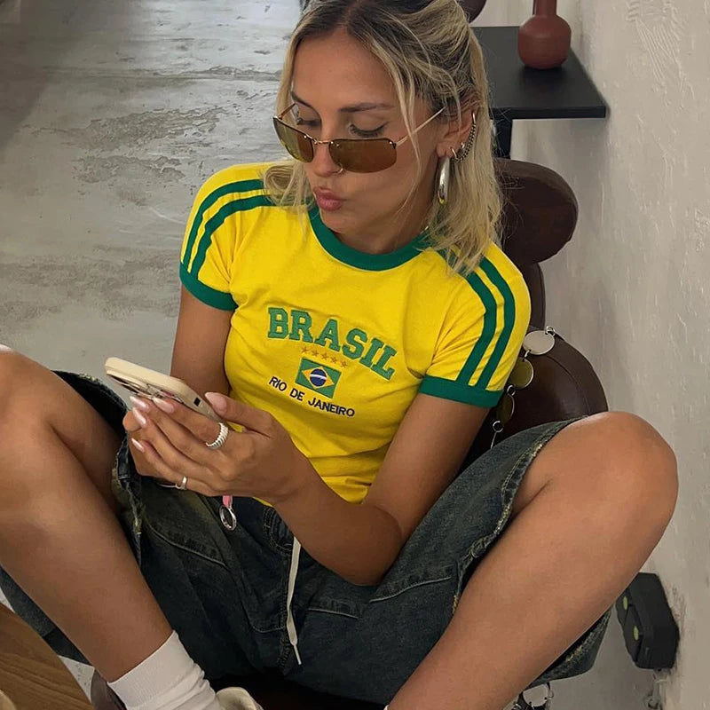 Brazil Flag Tee for Women