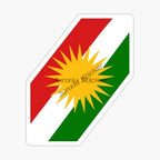 Kurdistan Map National Flag and Emblem Sticker