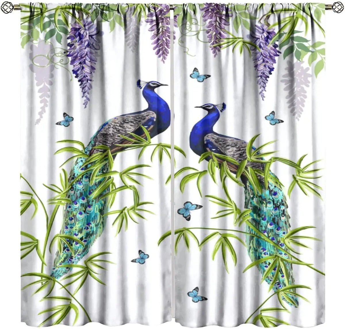 Peacock Curtains Set