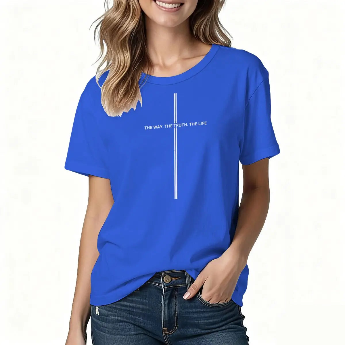 Jesus Cross Print Christian T-shirt