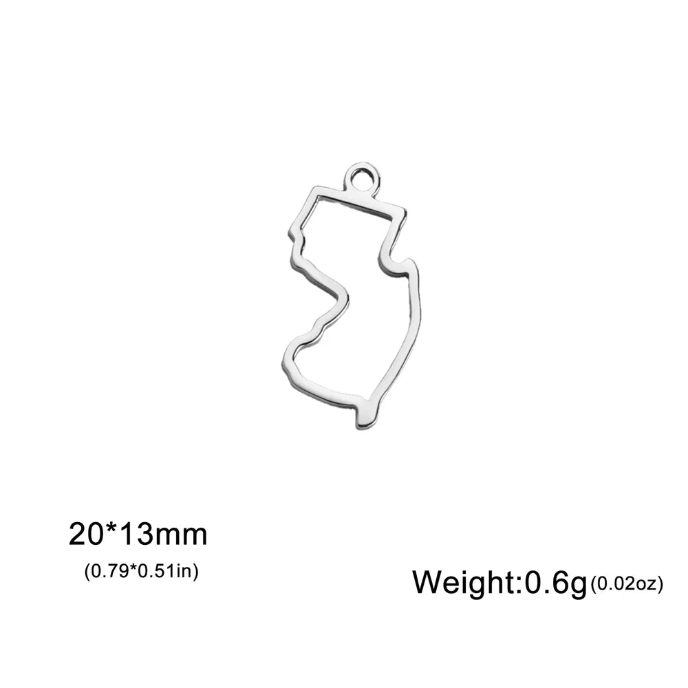 My Shape United States Map Pendent for Bracelet Necklace