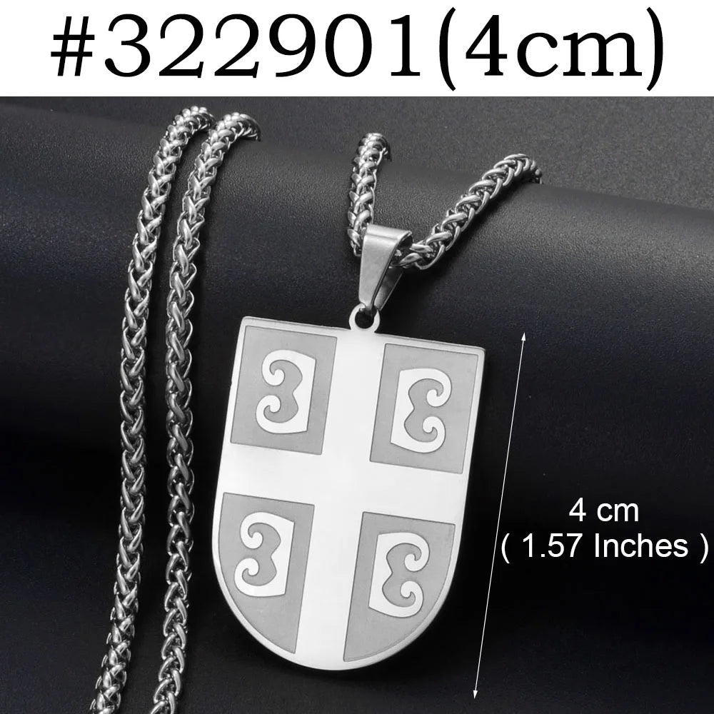 Anniyoc Republika Srbija Map Flag Pendant Necklaces