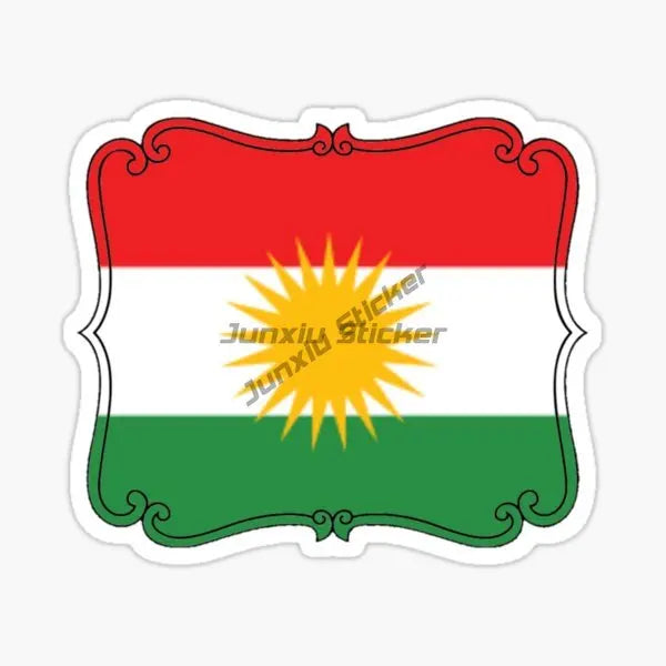 Kurdistan Map National Flag and Emblem Sticker