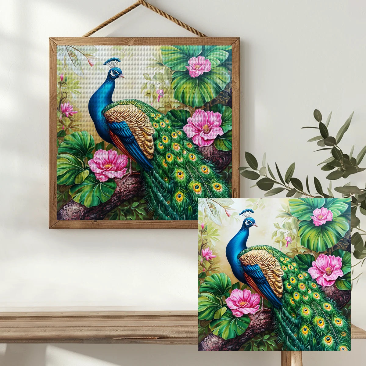 Peacock Stamped Cross Stitch