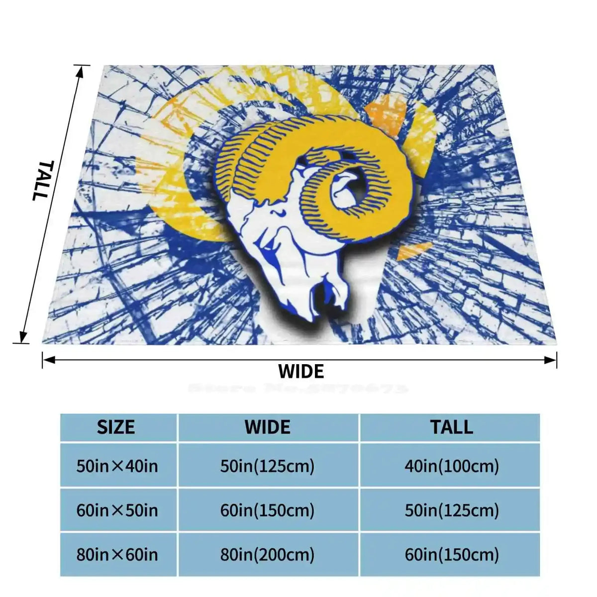 Blanket Los Angeles La Rams Football Ramheart Logo