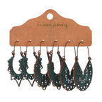 Vintage Bronze Irregular Geometric Triangle Arrow Tassel Dangle Earrings