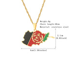 Afghanistan Map Flag Pendant Necklaces