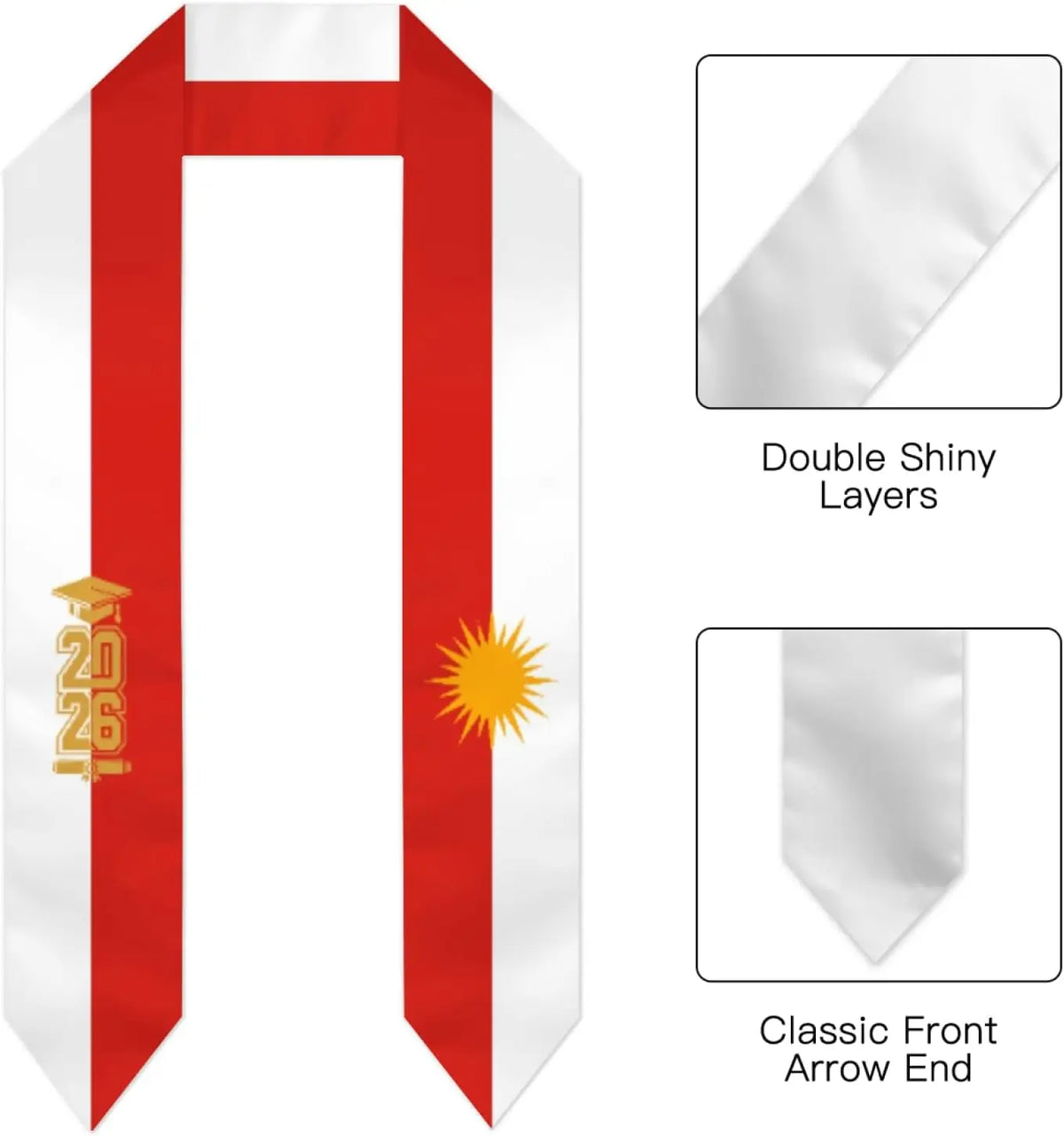 Class of 2026 Yezidi Flag Stoles Shawls for Graduation