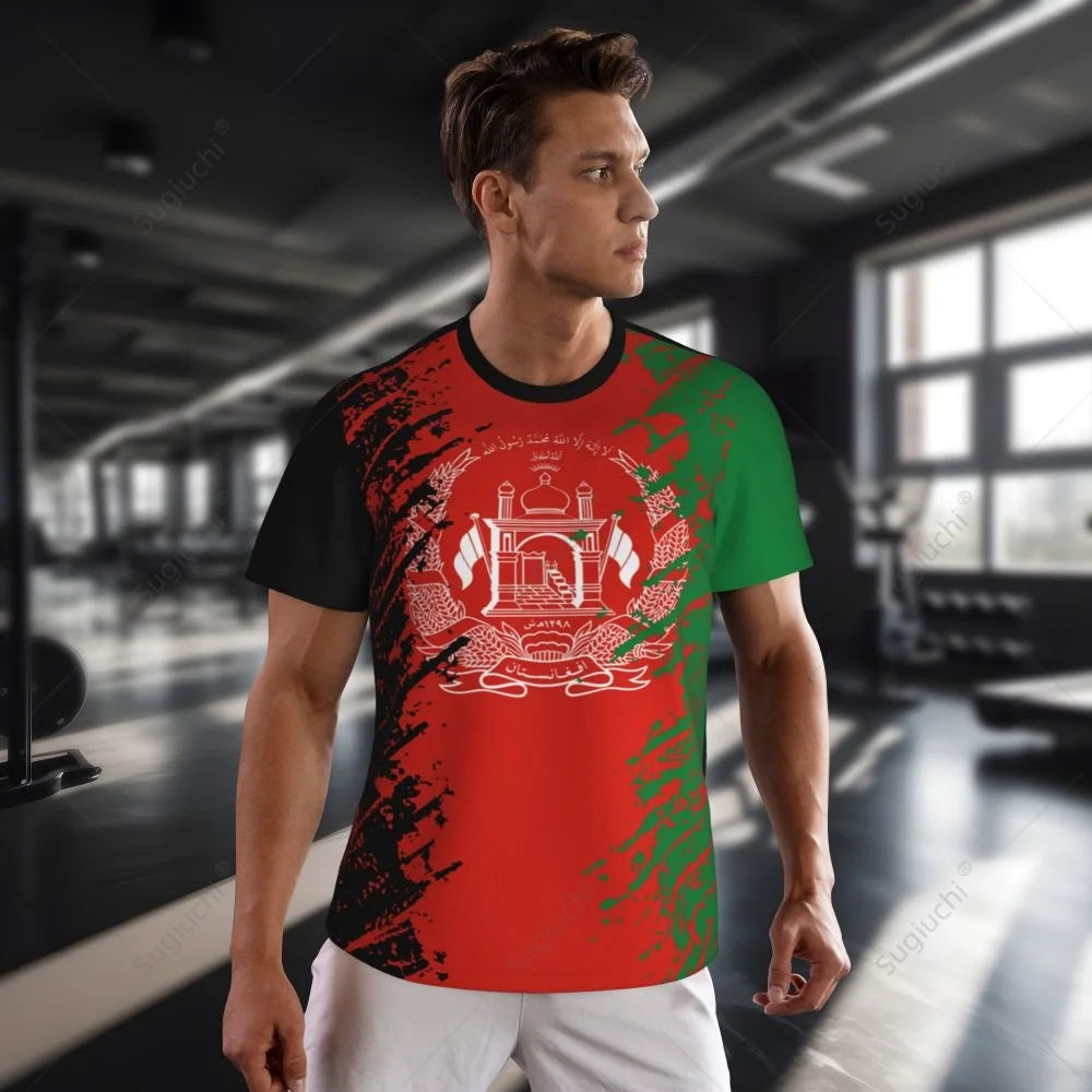 Afghanistan Flag 3D Printed Men T-Shirt For Running Bike Soccer Tennis Fitness Sports tshirt Mesh Fans T-shirt