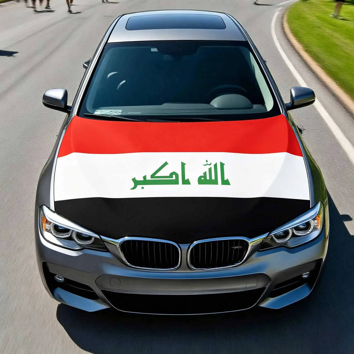 National Iraq Flag Banner Car Hood Cover