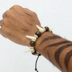 Tribal Imitation Wolf Teeth Beaded Necklace