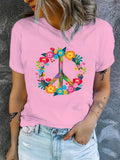 Peace Love Hippie Women's Casual Short Sleeve T-Shirt