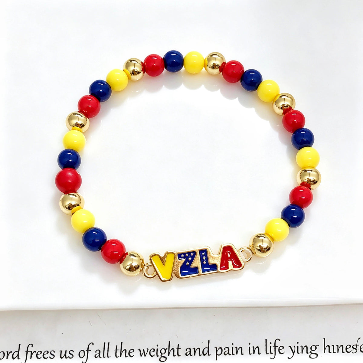 Classic Enamel Art Venezuelan Colombian Flag Bracelet
