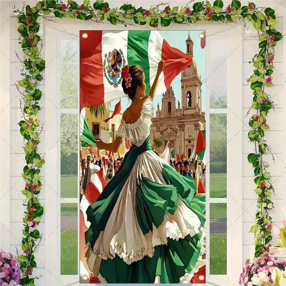 Festival Mexican Lndependence Day Door Banner