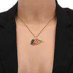 Afghanistan Map Flag Pendant Necklaces