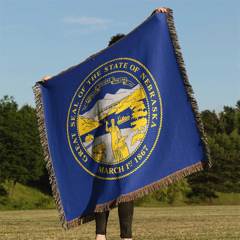 Nebraska United States of America Woven Throw Blanket