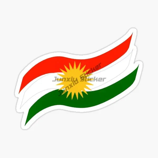 ملصق كردستان خريطة الأكراد العلم الوطني والشعار للسيارة والدراجة النارية خريطة علم بولي كلوريد الفينيل ملصق جداري خارجي قابل للتخصيص