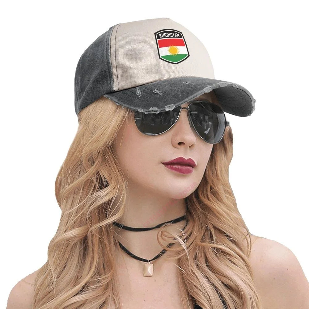 قبعة الدنيم كردستان للرجال والنساء للجنسين ناعمة قابلة للتعديل قبعة بيسبول للأب هدية لمحبي الكلاب