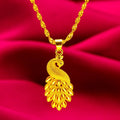 24K Gold Peacock Pendant Necklace – AU999