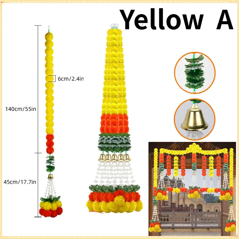 Marigold Flower Garland for Decoration Diwali Pooja Day of The Dead Mexican