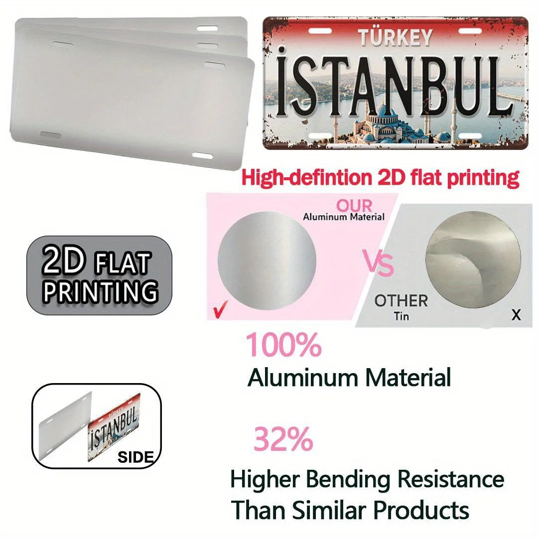 Istanbul Turkey Blue Mosque Scenery Themed Aluminum Metal Sign