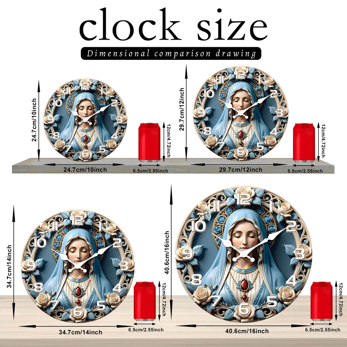 Virgin Mary Wall Clock