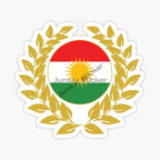 Kurdistan Map National Flag and Emblem Sticker