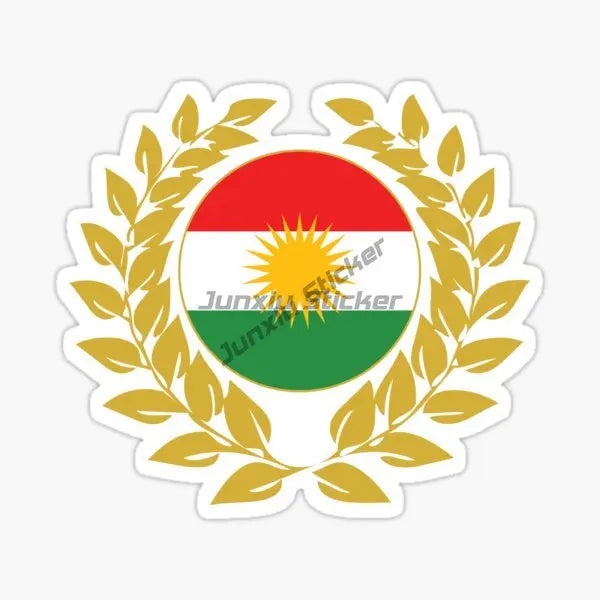 Kurdistan Map National Flag and Emblem Sticker