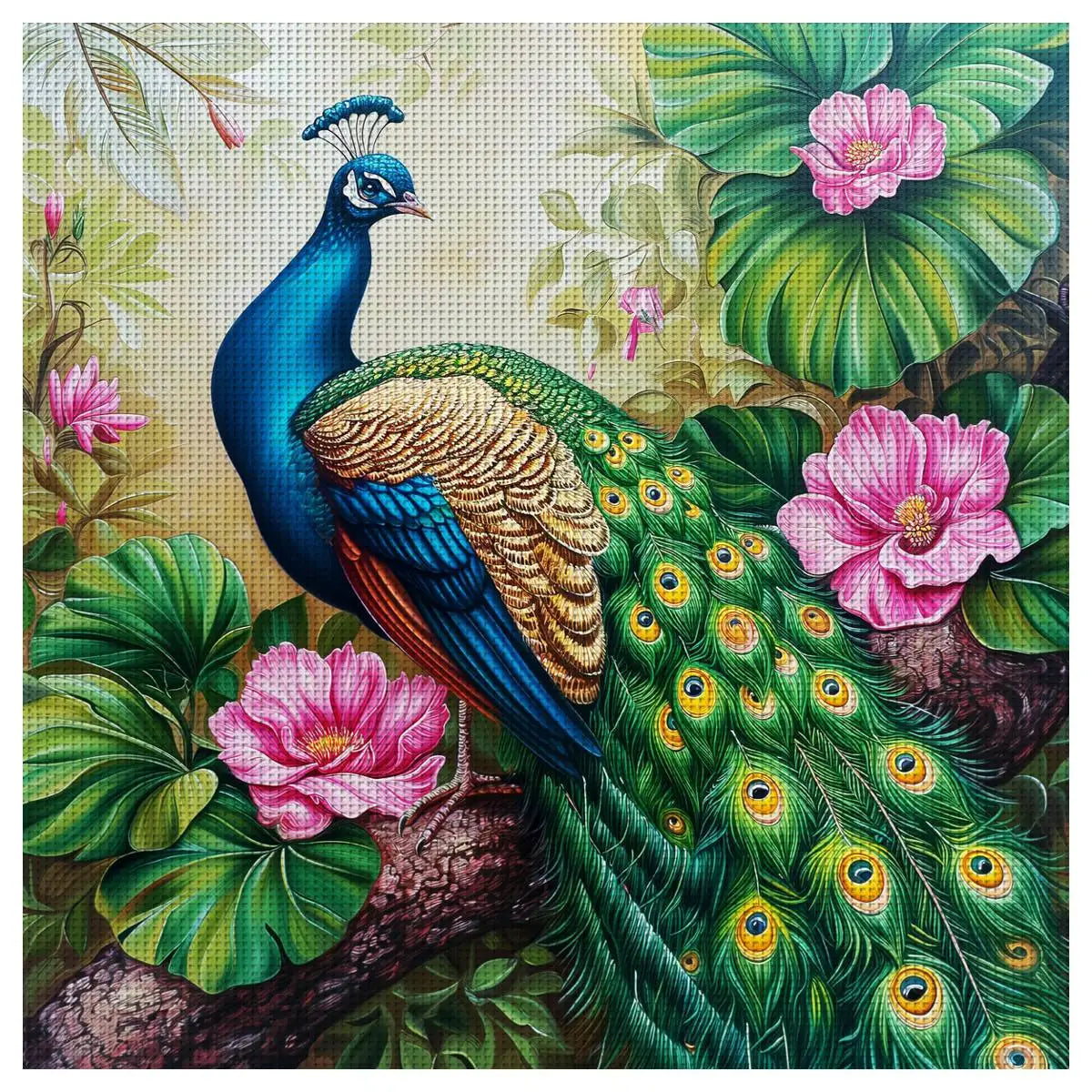 Peacock Stamped Cross Stitch