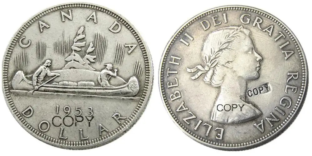 Canada 1 Dollar A Set Of (1953-1966)12pcs ELIZABETH II DEI GRATIA REGINA (1st portrait) Canadian Dollar Silver Plated Copy Coins