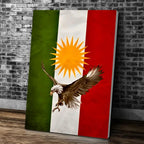 Kurdish Flag Map Poster