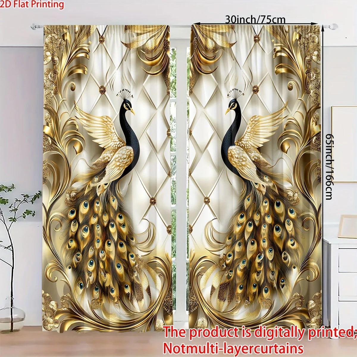 Gold Peacock Curtains