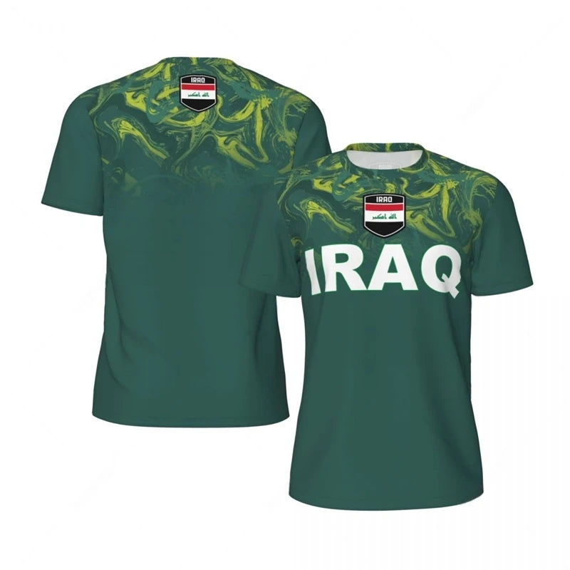 Iraq Flag Football Jersey T Shirt