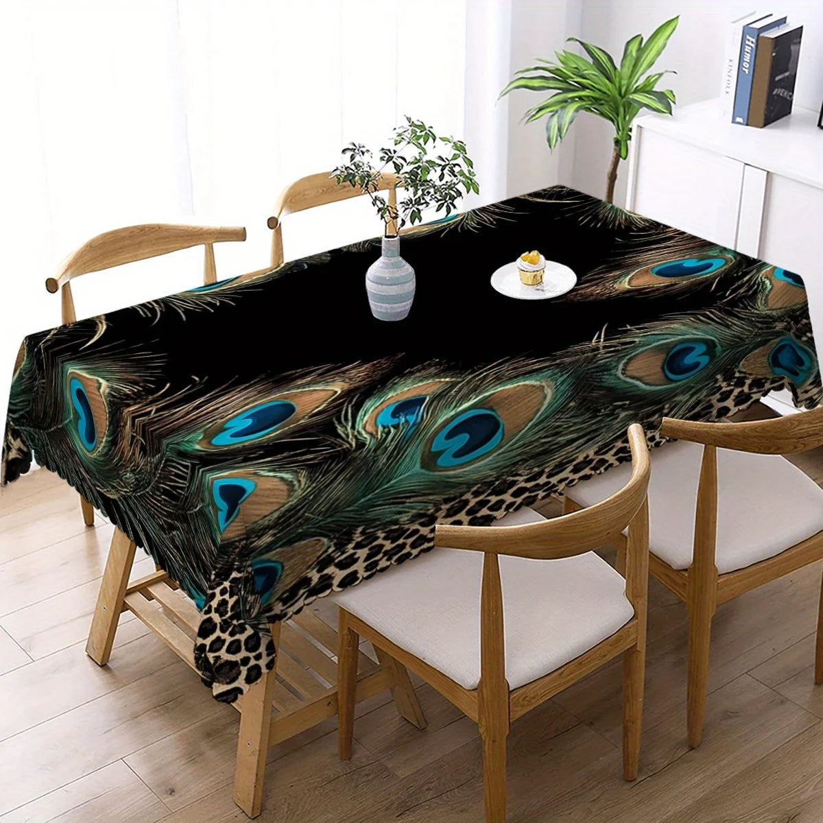 Peacock Tablecloth Decor