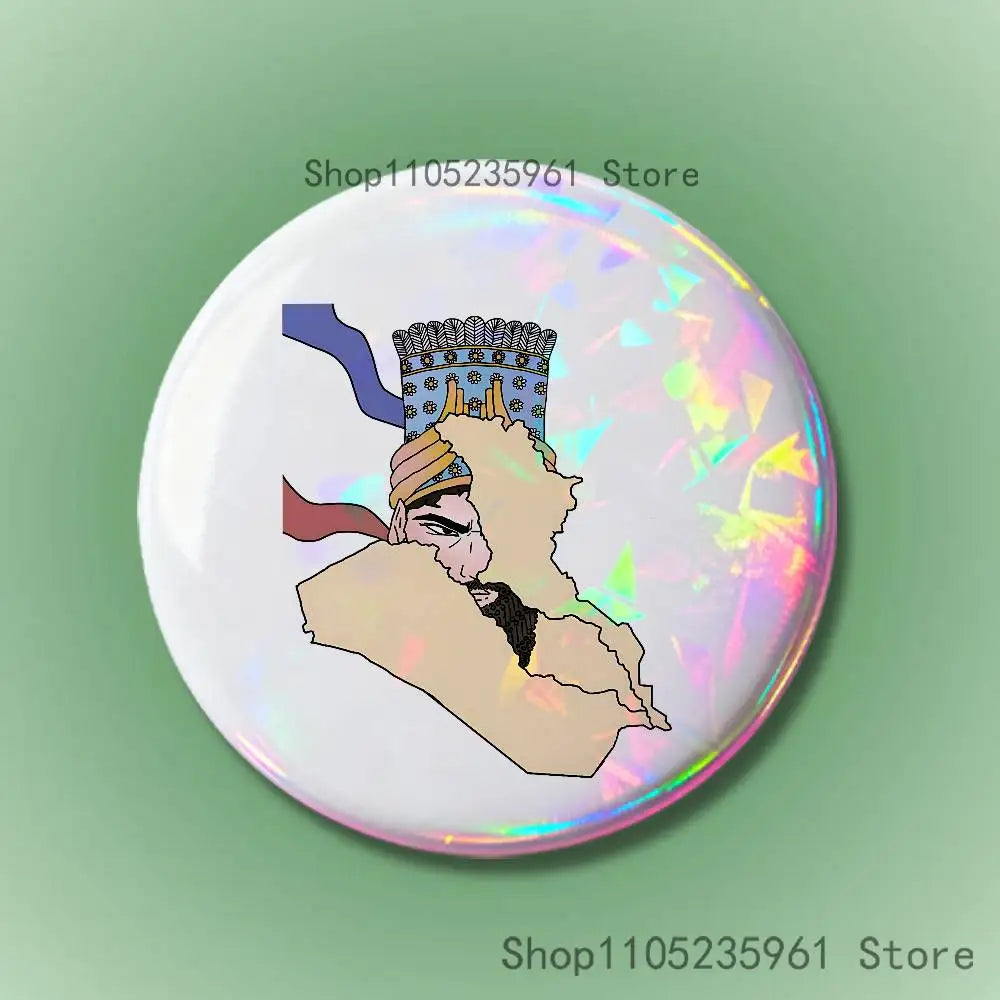 Assyrian Colossal Lamassu Flag Custom Badges