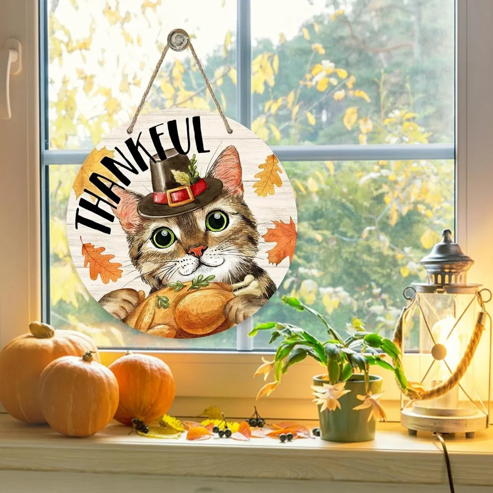 Hello Autumn Maple Leaf Pumpkin Sign
