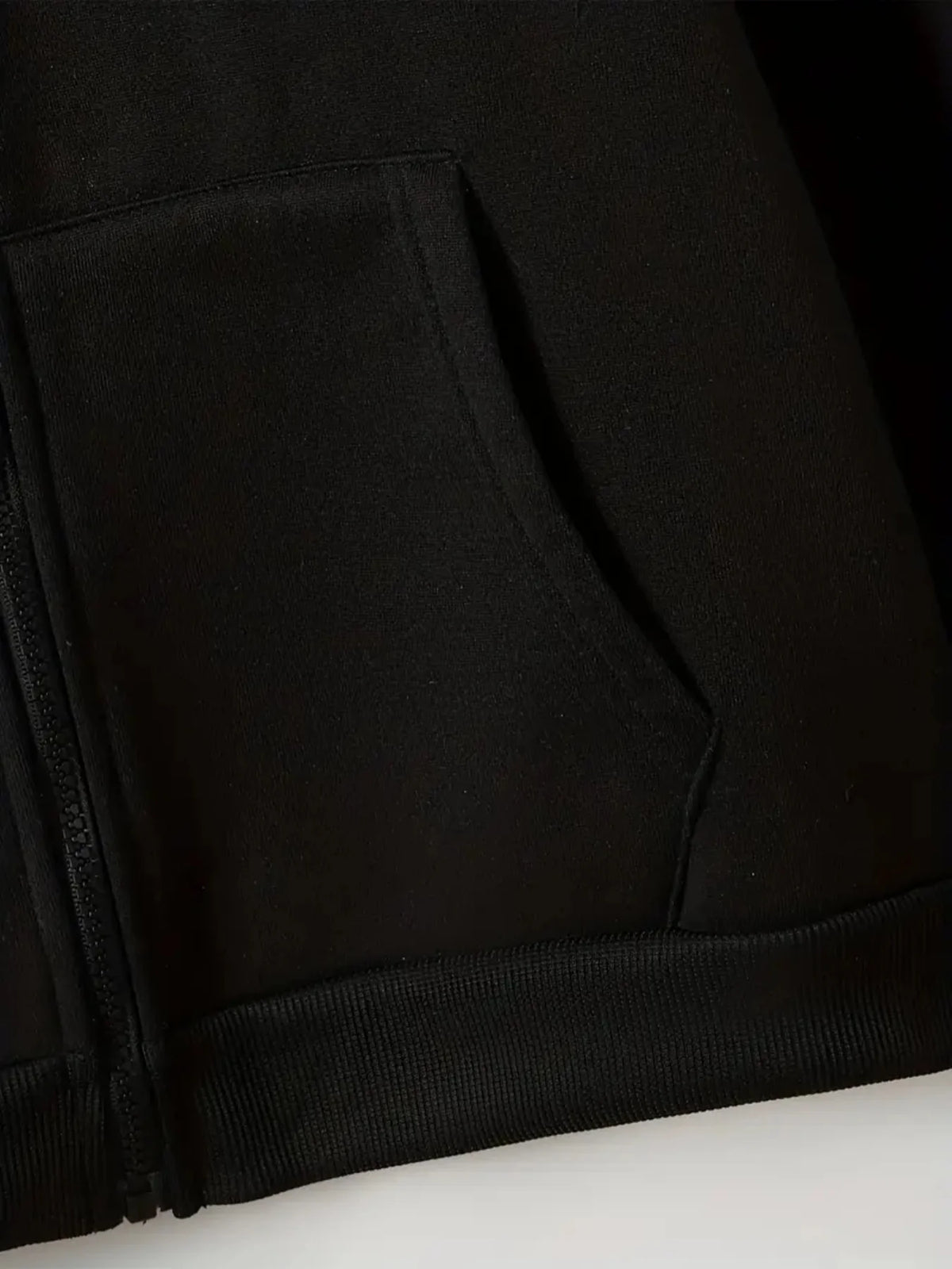 Letter-Printed Zip-Up Hoodie, Casual