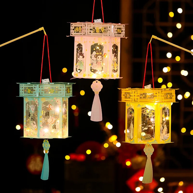 Mid-Autumn Festival Lantern Antique Jade Rabbit Portable Lantern New Decor