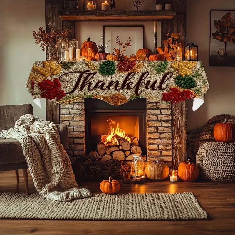 Fall Mantel Scarf Harvest Maple Leaf Fireplace Top Runner