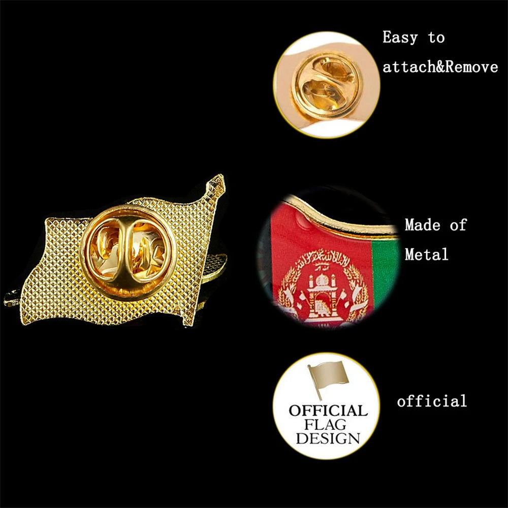 Afghanistan National Flag Metal Patriotism Pin