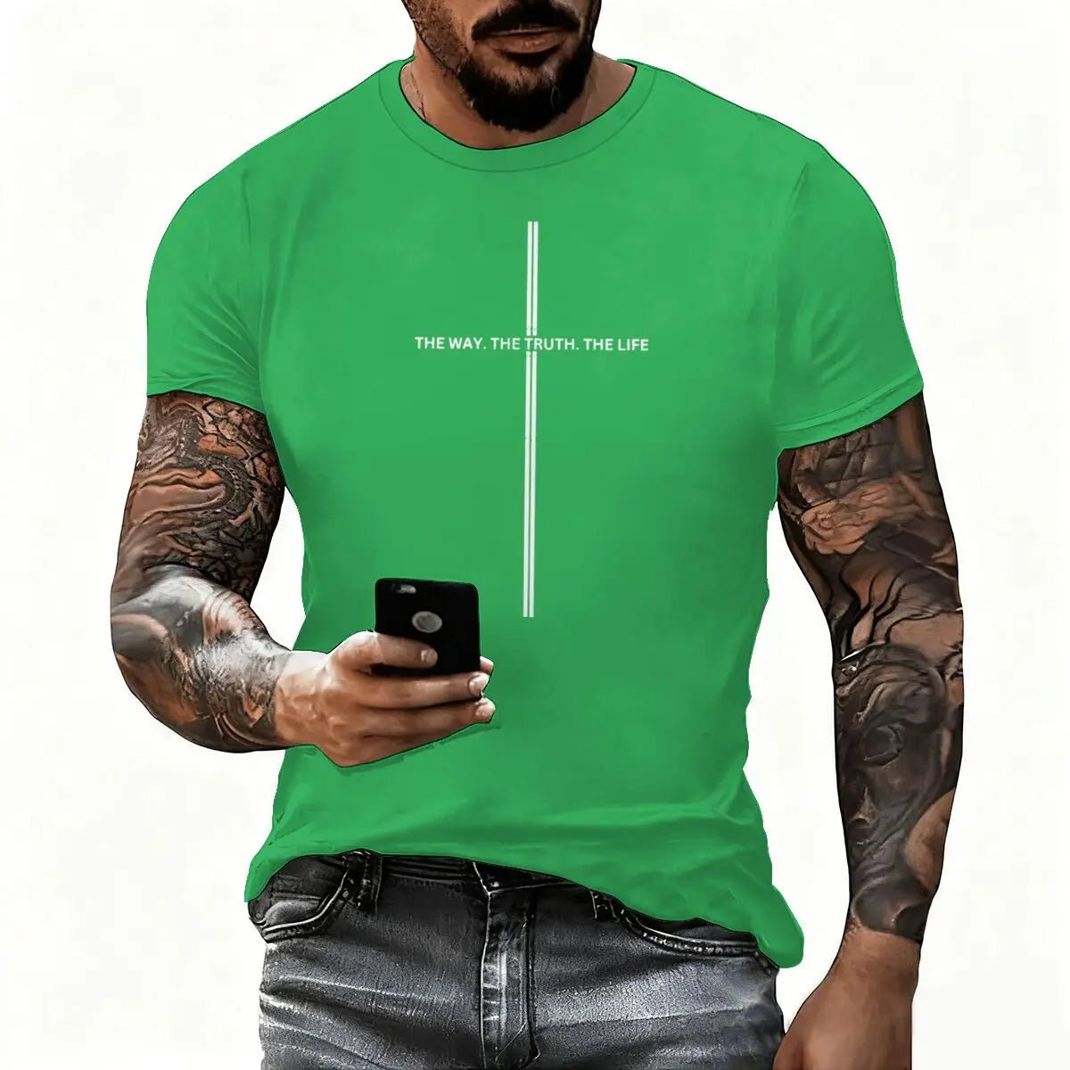 Jesus Cross Print Christian T-shirt
