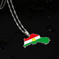 Kurdistan Map Flag Pendant Necklace