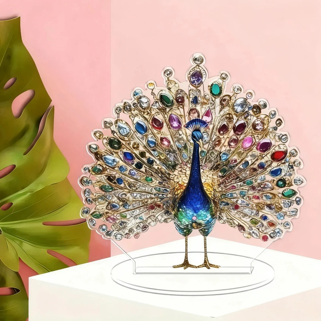 Gorgeous Crystal Peacock Figurine