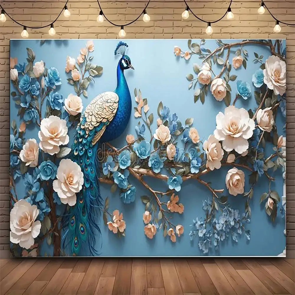 Peacock Floral Tapestry