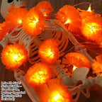 5 Ft LED Orange Marigold Lights for Day of The Dead, Halloween, and Diwali