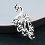 Sterling Silver Peacock Open Vintage Rings For Women