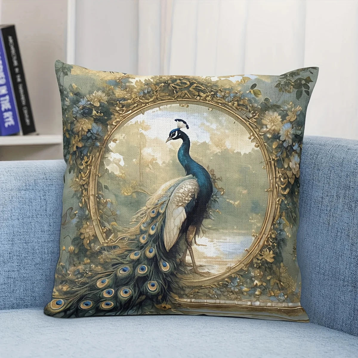 Rustic Peacock Pillow